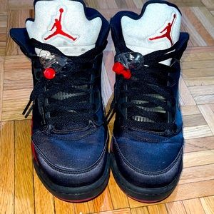 Air Jordan #5 retro black red and gray